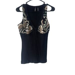 Bisou Bisou Y2k 2000s Women's Size Medium Black Camo Printed Cami Top